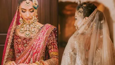  Pakistani Bride Wore Sabyasachi Lehenga For 'Mehendi' And A Tarun Tahiliani Outfit For Her 'Vidai'   