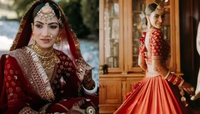  Sikh Bride Wore Sabyasachi Lehenga For Wedding, Dons A Pink-Hued Manish Malhotra Outfit For Mehendi   