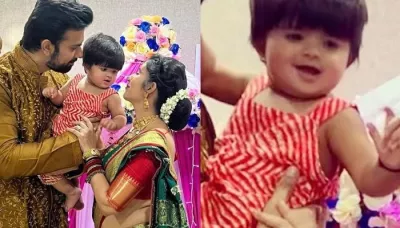 Charu Asopa Dons 'Nauvari' Saree For Ganpati Visarjan, Daughter, Ziana Stuns In A 'Leheriya' Lehenga