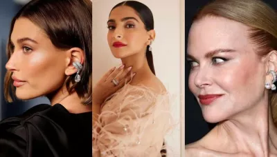  Sonam Kapoor Wore The Same Ana Khouri Diamond Earring As Hailey Bieber And Nicole Kidman   