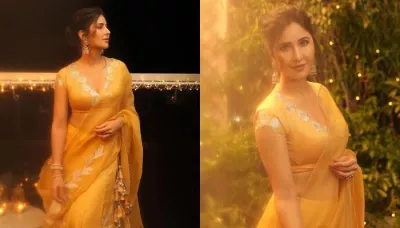  Katrina Kaif Looks Regal As She Dons A Yellow-Hued Embroidered Lehenga Worth Rs. 1.10 Lakhs   