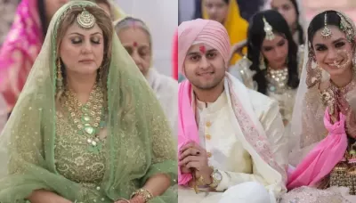Famous Makeup Artist, Meenakshi Dutt Dons Unique Lehenga For Son's Anand Karaj, 'Bahu' Stuns In Pink