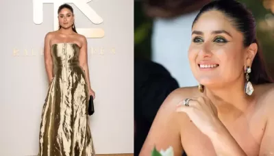 Kareena Kapoor Khan Sheds Royalty In A Strapless Golden Gown With A Price Tag Of Almost Rs. 5 Lakhs   