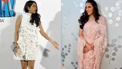 Akash Ambani's Wife, Shloka Mehta Donned A Soft Pink 'Chikankari' Saree, Styled It With Diamonds