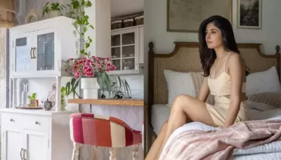 Kritika Kamra's Pastel-Hued Home: Muted 'Ikat' Wallpaper, Pendant Light, Wooden Beds And Much More