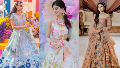  20 Brides Who Dazzled In Floral Embroidered Lehengas At Their Wedding Festivities   