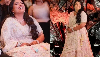 Bride Wore Abu Jani-Sandeep Khosla's 3D Lehenga With Her Love Story Embroidered On Her 'Dupatta'