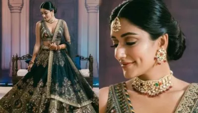 Bride Wore Vintage 'Navratan' Jewellery Designed By Mother On Her 'Sangeet' Day, Aced Retro Vibes