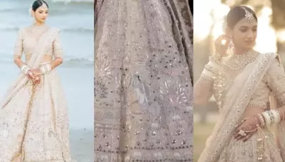  Bride Creates Her Own Lehenga With 'Pichwai' Painting Depicting Radha-Krishna Love Story For Wedding   