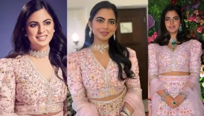 Isha Ambani Repeats Her Powder Pink AJSK Lehenga Multiple Times, Promotes Sustainable Fashion