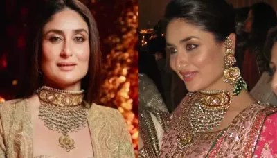  Kareena Kapoor Repeats Polki Necklace From Her Wedding Reception At Anant And Radhika's Pre-Wedding   