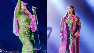  Rihanna Wore Swarovski-Studded Dress For Ambani's Bash, Styled A Vintage Gold Ring Worth Rs. 8 Lakh   