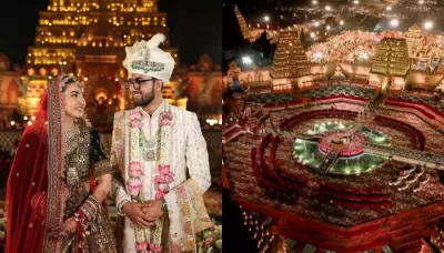  Inside Pics Of This Big Fat Gujarati Wedding: Couple Got Married In Shiv-Parvati Temple-Themed Venue   