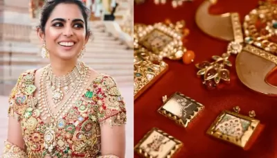  Isha Ambani's Bejewelled Blouse Was Made From Her 'Jadau' Jewellery, Also Had Diamonds And Rubies   