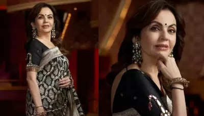  Nita Ambani Wore A Banarasi Saree With Gold 'Zari' Work From Manish Malhotra For Miss World 2024   