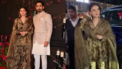 Aditi Rao Hydari Wore A Costlier Gharara Than Bride, Sonakshi Sinha At Her Wedding Reception Party   