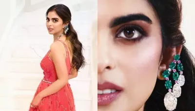  Isha Ambani Repeats Her Custom Dior Gown From Wedding Reception, Dons Huge Emerald-Diamond Jewels   