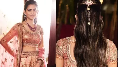  Isha Ambani Redefines Charm In A TT Lehenga With A Ruby 'Jadau' Hairpin Featuring A Dancing Girl   