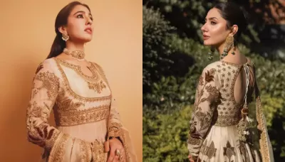 Mahira Khan Vs Sara Ali Khan: Who Wore Pakistani Designer, Iqbal Hussain's Ivory-Gold Outfit Better?