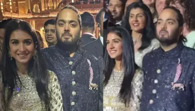  Anant Ambani Flaunts A Tiger Brooch With A Pink Bejewelled Feather At His Wedding Reception   