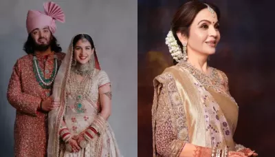 Nita Ambani Exudes Royalty In Banarasi Saree Made With Gold-Silver Zari For Anant's Second Reception   