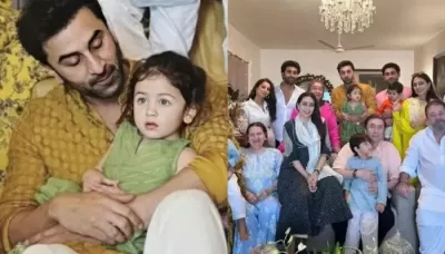  Alia's Princess, Raha Kapoor Wore A Green Customised Mini Kurta Set For Ganesh Puja, Know Its Price   