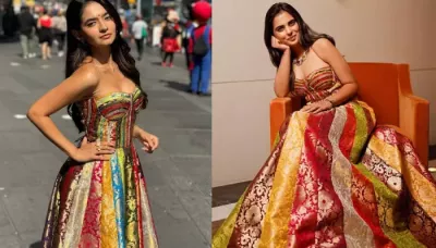  Isha Ambani And Anushka Sen's Similar Upcycled Vibrant Floor-Length Banarasi Gown Is A Trendsetter   