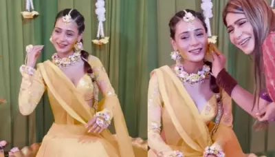  Ssara Khan's Pahadi Wedding Rituals Begins With 'Shagun Ki Haldi', Bride Glows In Yellow Lehenga   