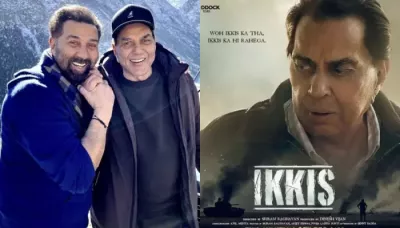  Sunny Deol Gets Emotional As He Poses With Dharmendra's Poster At Screening Of 'Ikkis', Fans React   
