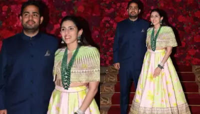  Shloka Ambani Turned Heads In A 90K Vibrant Pastel Lehenga At Aadar Jain And Alekha's Wedding   