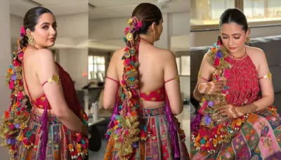  Perfect BOHO Vibes: Mehendi Bride's Look Gets Elevated With The Opulence Of Paranda And Hair Strings   
