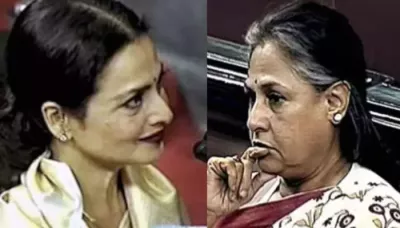  Jaya Bachchan Gave A Fierce Reaction When Rekha Took Oath Ceremony As Rajya Sabha Member   