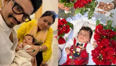  Bharti Singh Reveals Her Newborn Son, Kaju's Face On 'Chaitra Navratri', He Looks Exactly Like Gola   