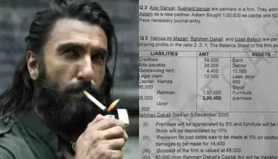  Dhurandhar's Hamza Ali Mazari And Rehman Dakait Feature In Accounts Exam Paper, Fans React   