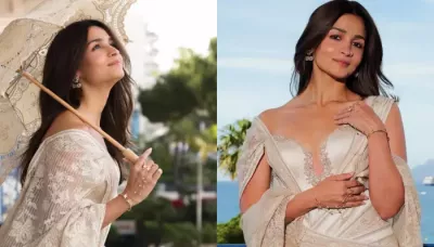  Alia Bhatt Goes 'Desi' At Cannes, Wears 'Nath' With Gown, Fans Say, 'Roop From Kalank, Is That You?'   