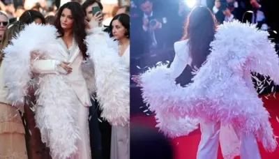  Aishwarya Rai Bachchan Sets Closing Night Of Cannes On Fire With White Power Suit And Huge Boa   