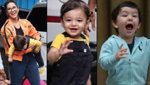 Sunny Leone's Twins Asher And Noah Run To Wave 'Hi' To Media Leaving
