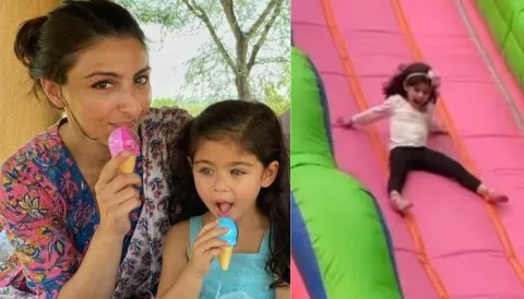 Soha Ali Khan Drops A Video Of Her Baby Girl Inaaya Sliding Fearlessly ...