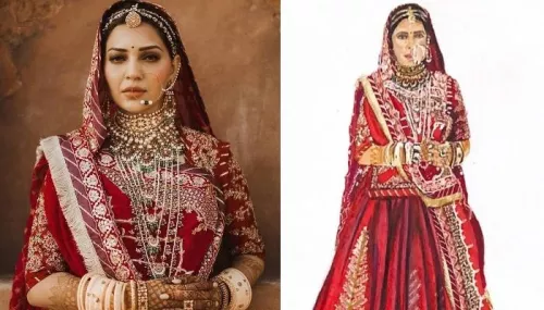 Rajasthani Bride Designed A Red 'Poshak' With Traditional White 'Chooda' For Her Wedding Day
