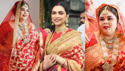 Plus Size Sabyasachi Bride Recreated Deepika's 'Sindoori' Red Silk Saree Look For Her Anniversary