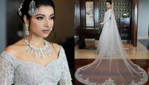 Fashion Designer Bride Wore An Embroidered Dress, Paired It With A Princess-Cut Veil At Her 'Nikah'
