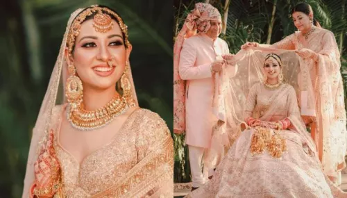 Sabyasachi Bride Stuns In A Blush Pink-Coloured Lehenga, Styles It With Her Heirloom Jewellery