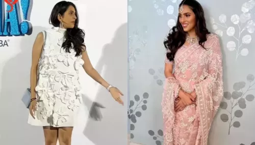 Akash Ambani's Wife, Shloka Mehta Donned A Soft Pink 'Chikankari' Saree, Styled It With Diamonds