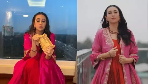 Karisma Kapoor Sheds Royalty In A Red-Hued 'Anarkali' Worth Rs. 75K From Punit Balana's Collection