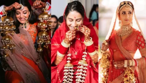 22 New-Age Celebrity Brides Who Wore Trending 'Kaleera' Designs On Their Wedding Day