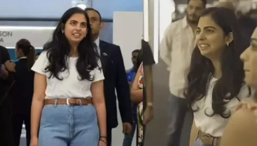 Isha Ambani Gives 'Girl Next Door' Vibes In High-Waist Denims With White Tee At Her Ajio Luxe Visit