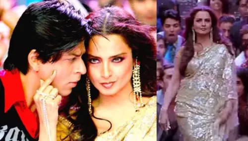 Rekha Stunned In Her Own Shiny Saree For The Alluring Look In 'Om Shanti Om', Did Makeup Herself