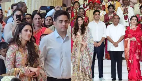 Shloka Mehta Opts For Regal Multi-Hued 'Garara' Featuring Mirror And 'Zari' Work For Mass Wedding