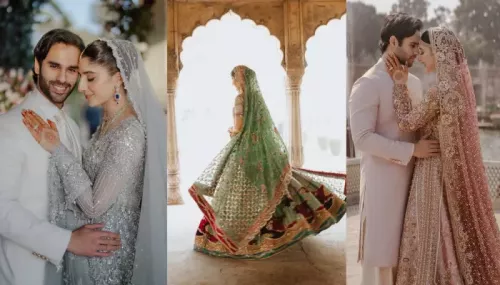 Sanam Teri Kasam's Mawra's Wedding Looks: Zaha's Icy-Blue Dress At Walima, Pricey Lehenga For Nikah