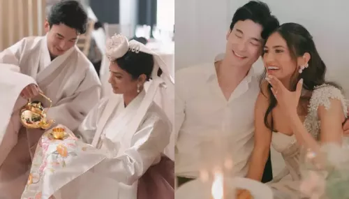 Bride Wore Gaurav Gupta's Gown With Mogra Tassels And Heirloom Jewellery For Indian-Korean Wedding
